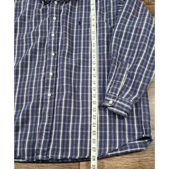Ralph Lauren Blaire Long Sleeve Button Down Blue Cotton Flannel Shirt Men's XL - Picture 4 of 7
